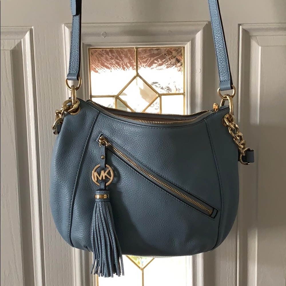 Michael Kors blue leather bag